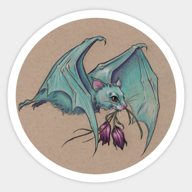 Little Blue Bat bearing Gifts Sticker by justteejay